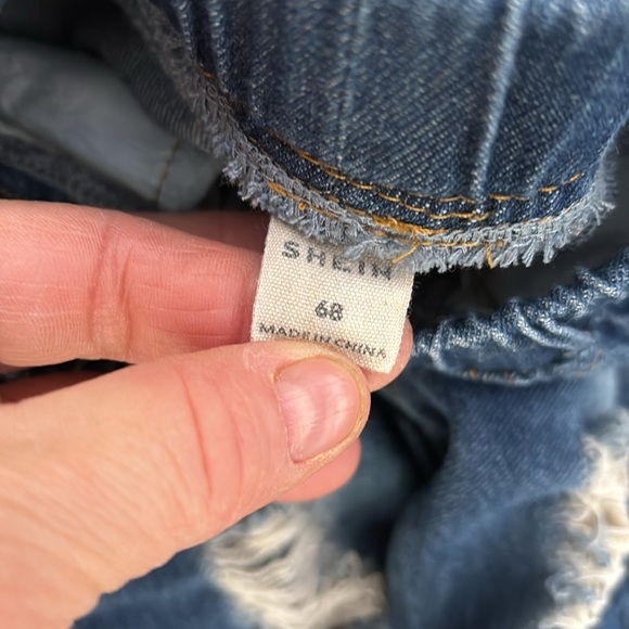 SHEIN Elastic Waist Distressed Infant Baby Denim Blue Jeans Size 68 is 4-6 Mon. - Picture 9 of 14